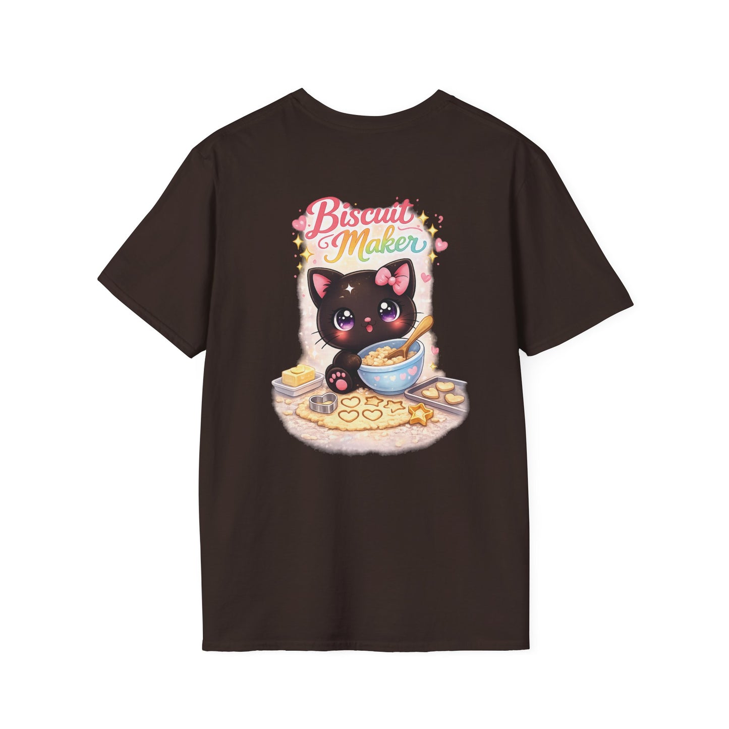 Biscuit Maker Cat T-Shirt — Cute Black Kitten Baking Graphic Tee
