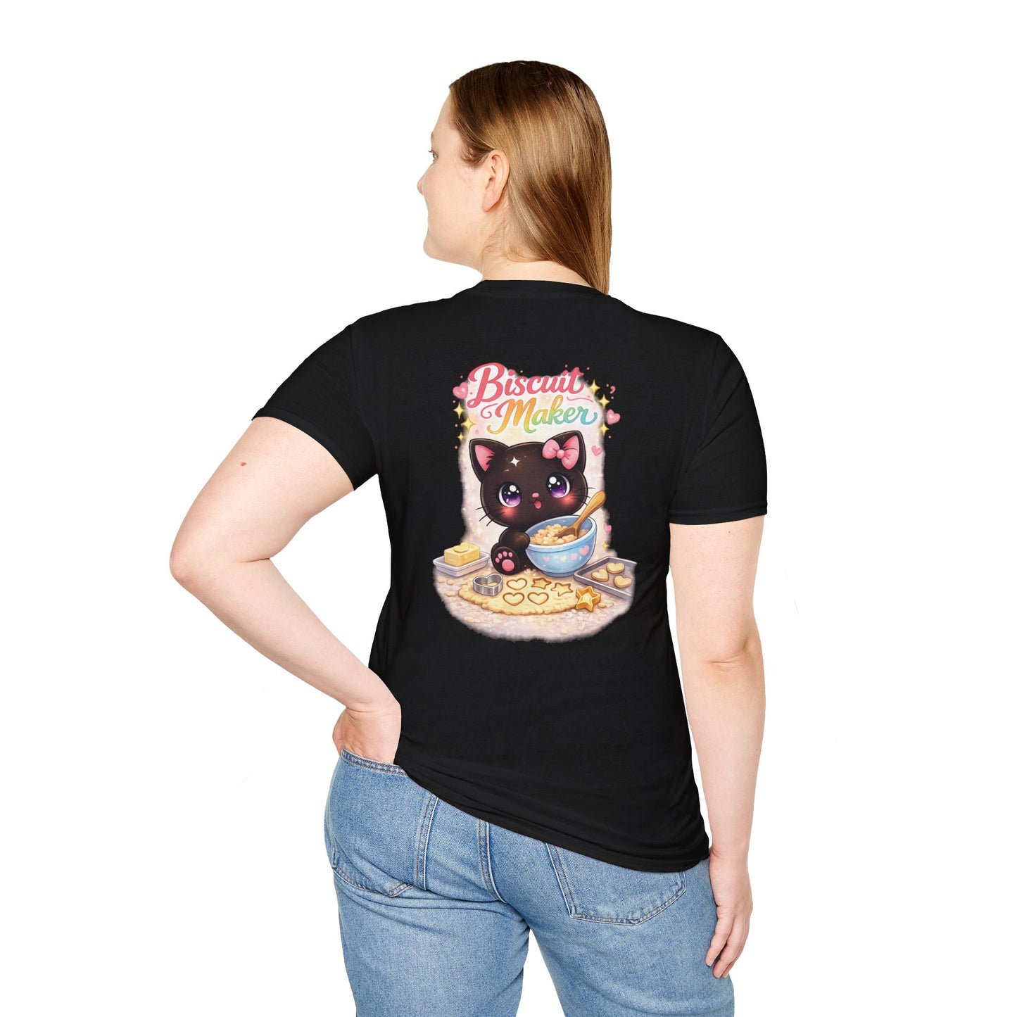 Biscuit Maker Cat T-Shirt — Cute Black Kitten Baking Graphic Tee