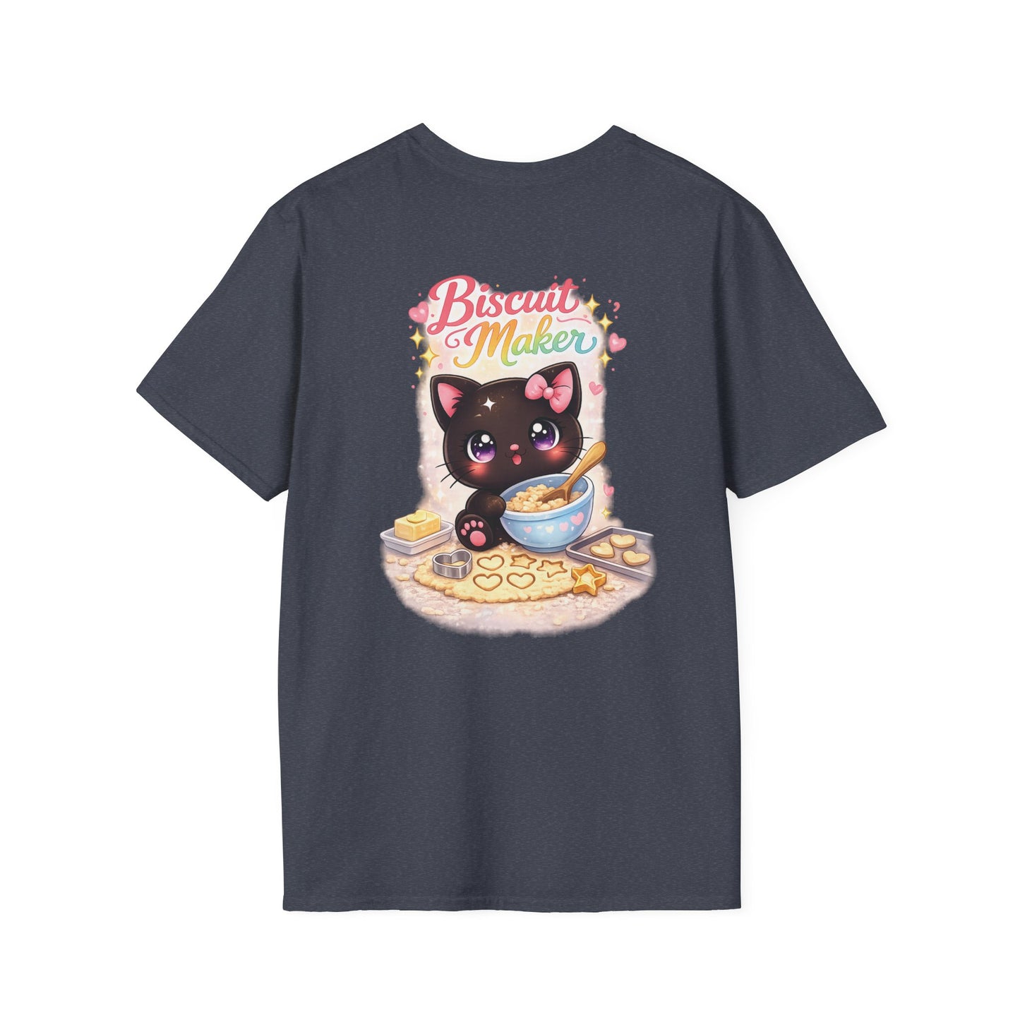 Biscuit Maker Cat T-Shirt — Cute Black Kitten Baking Graphic Tee