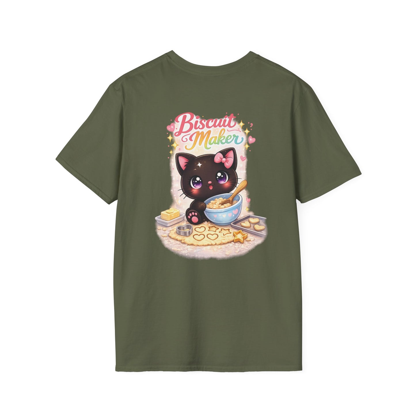 Biscuit Maker Cat T-Shirt — Cute Black Kitten Baking Graphic Tee