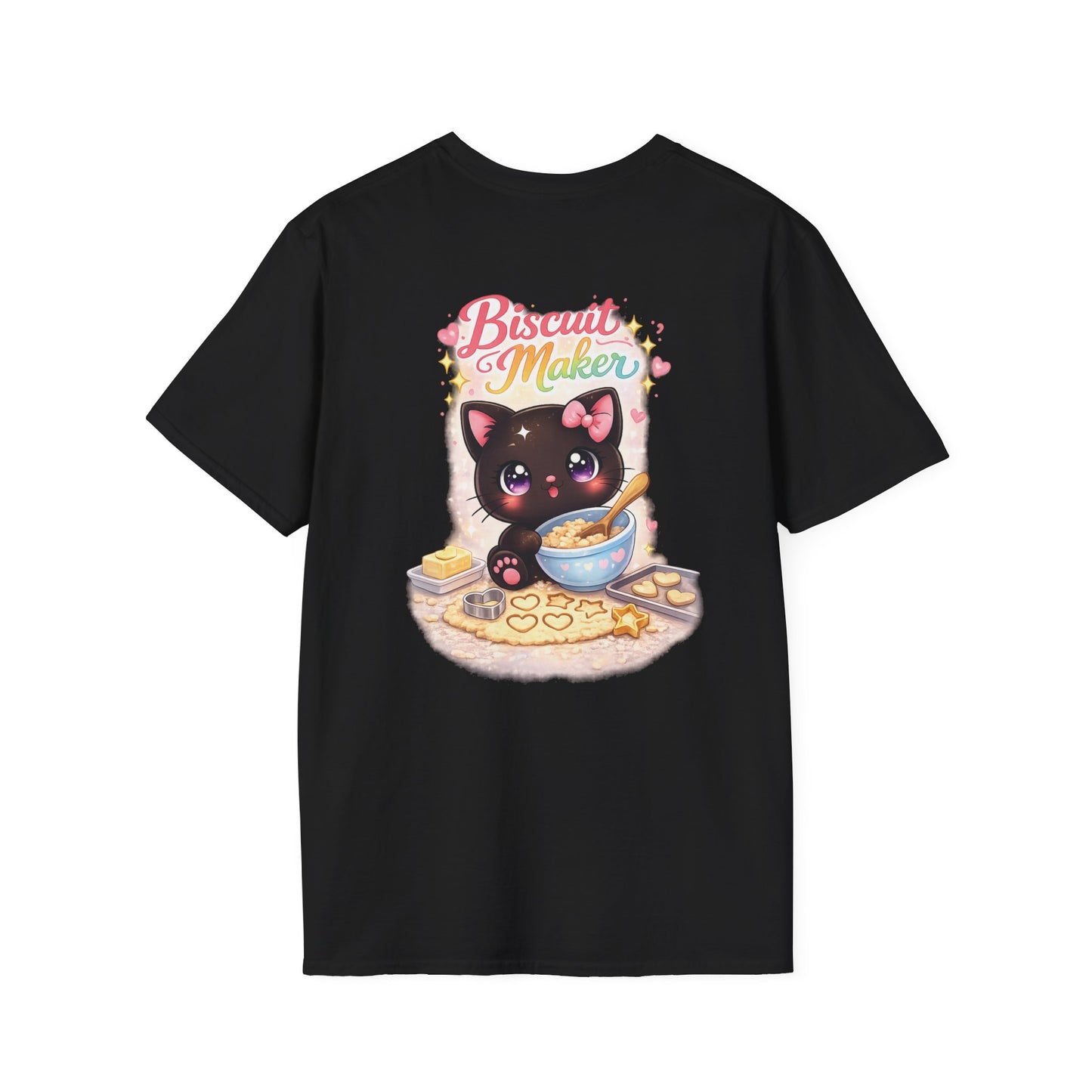 Biscuit Maker Cat T-Shirt — Cute Black Kitten Baking Graphic Tee
