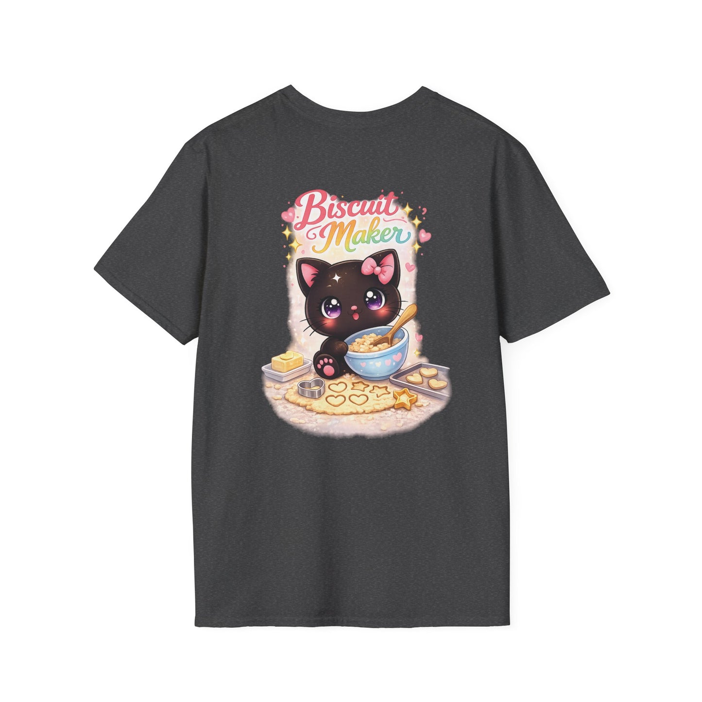 Biscuit Maker Cat T-Shirt — Cute Black Kitten Baking Graphic Tee