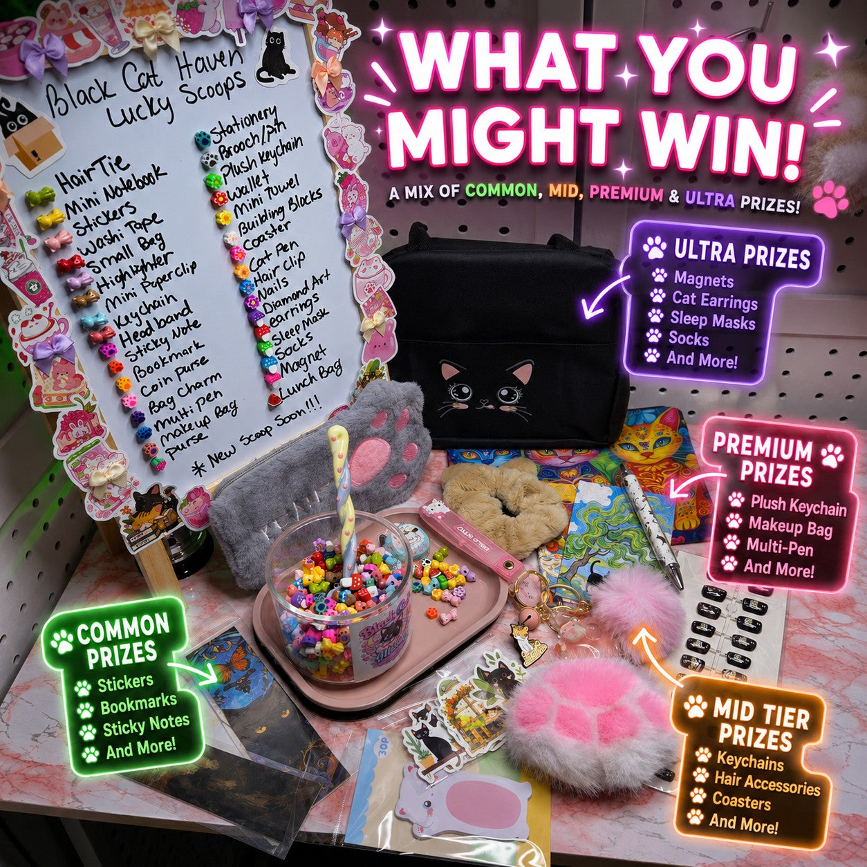 🐈‍⬛ Black Cat Haven Lucky Scoop | 32 Prizes • 5 Tiers of Surprises ✨